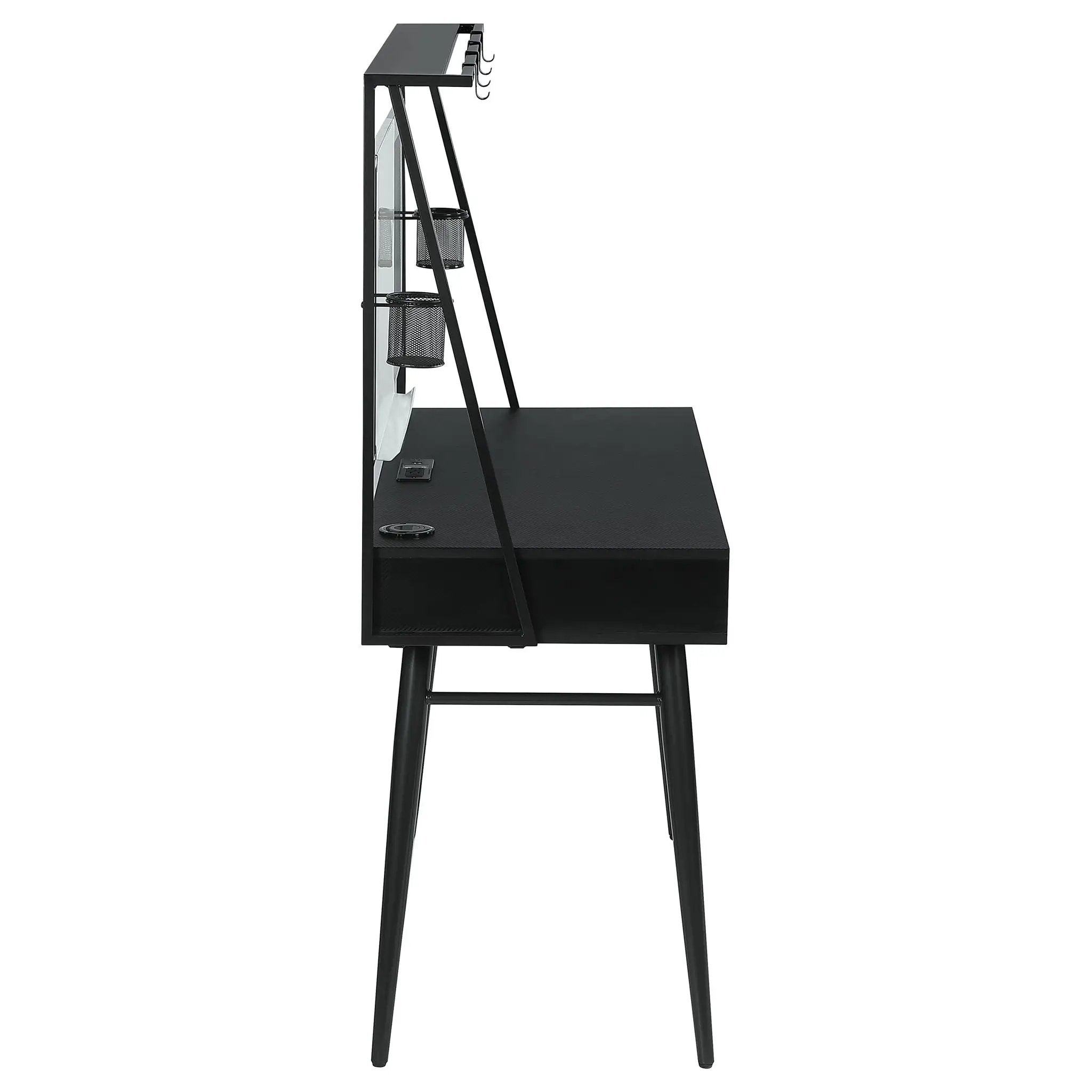 Darby - Writing Desk With USB Ports - Black by HouseOfZazla