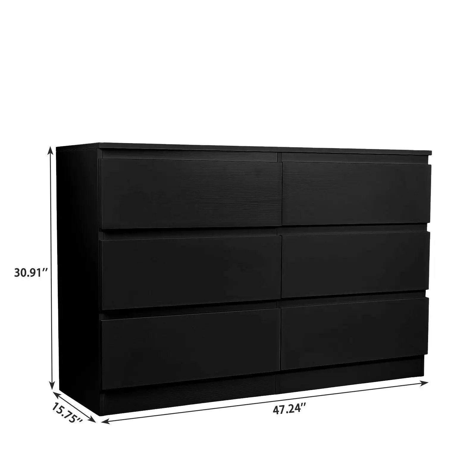 6 Drawer Dresser With Spacious Countertop And Concealed Handles by Unique Piece Furniture