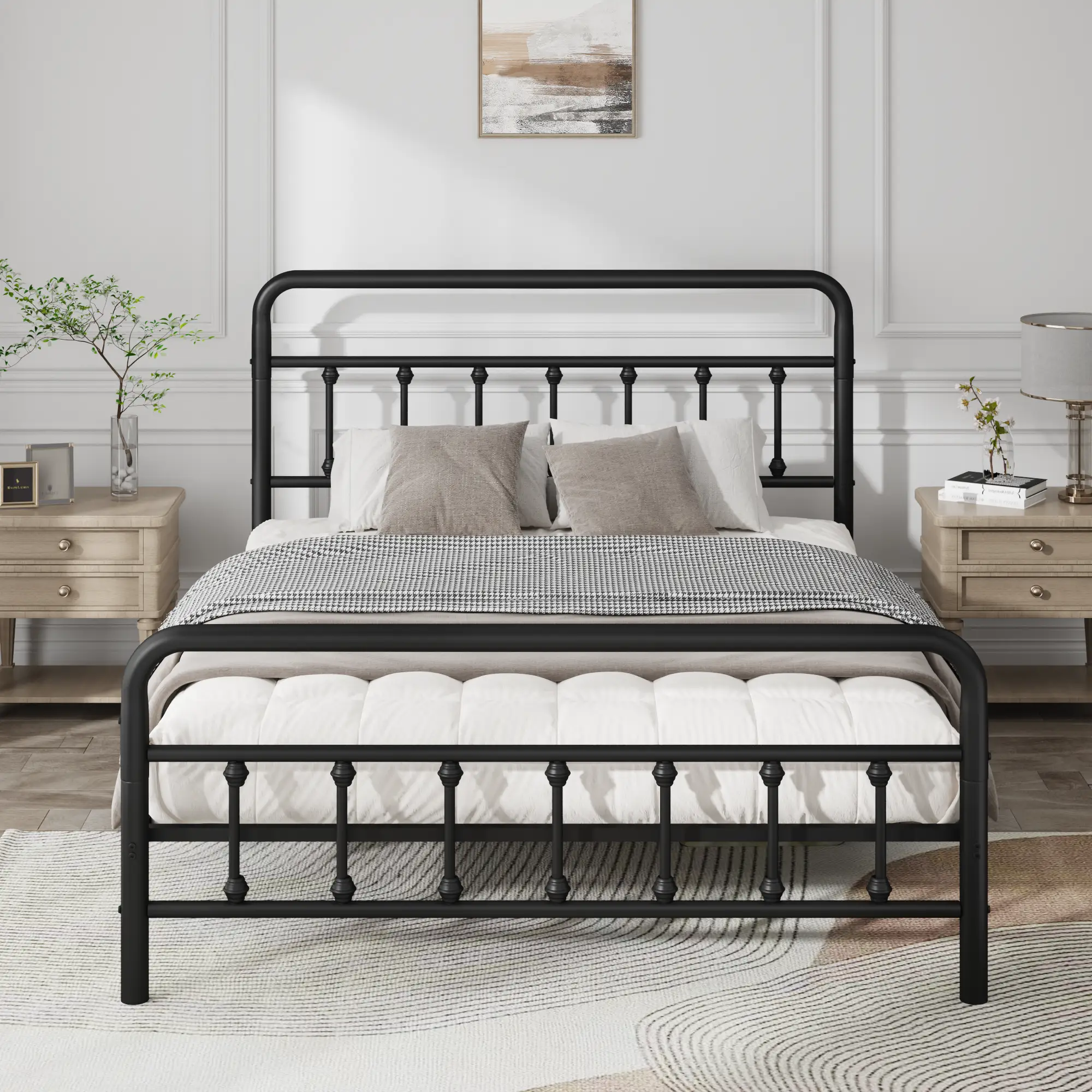 Metal Full Size Bed Frame with Headboard and Under Bed Storage by HouseOfZazla