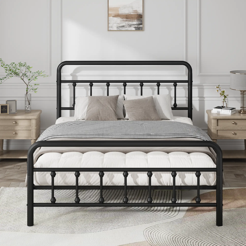 Metal Full Size Bed Frame with Headboard and Under Bed Storage by HouseOfZazla