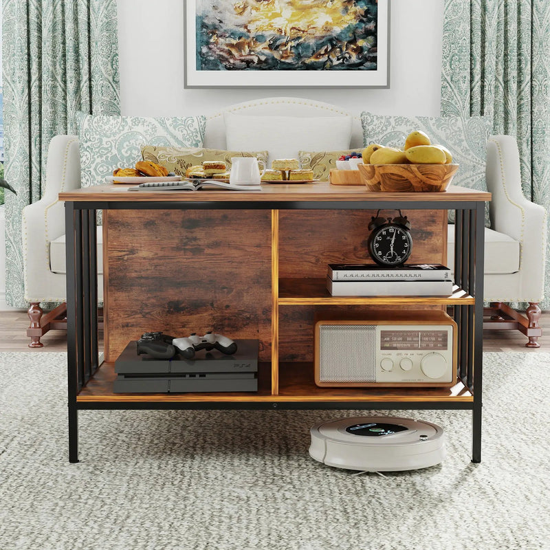 Lift Top Coffee Table With Storage Adjustable Height - Black