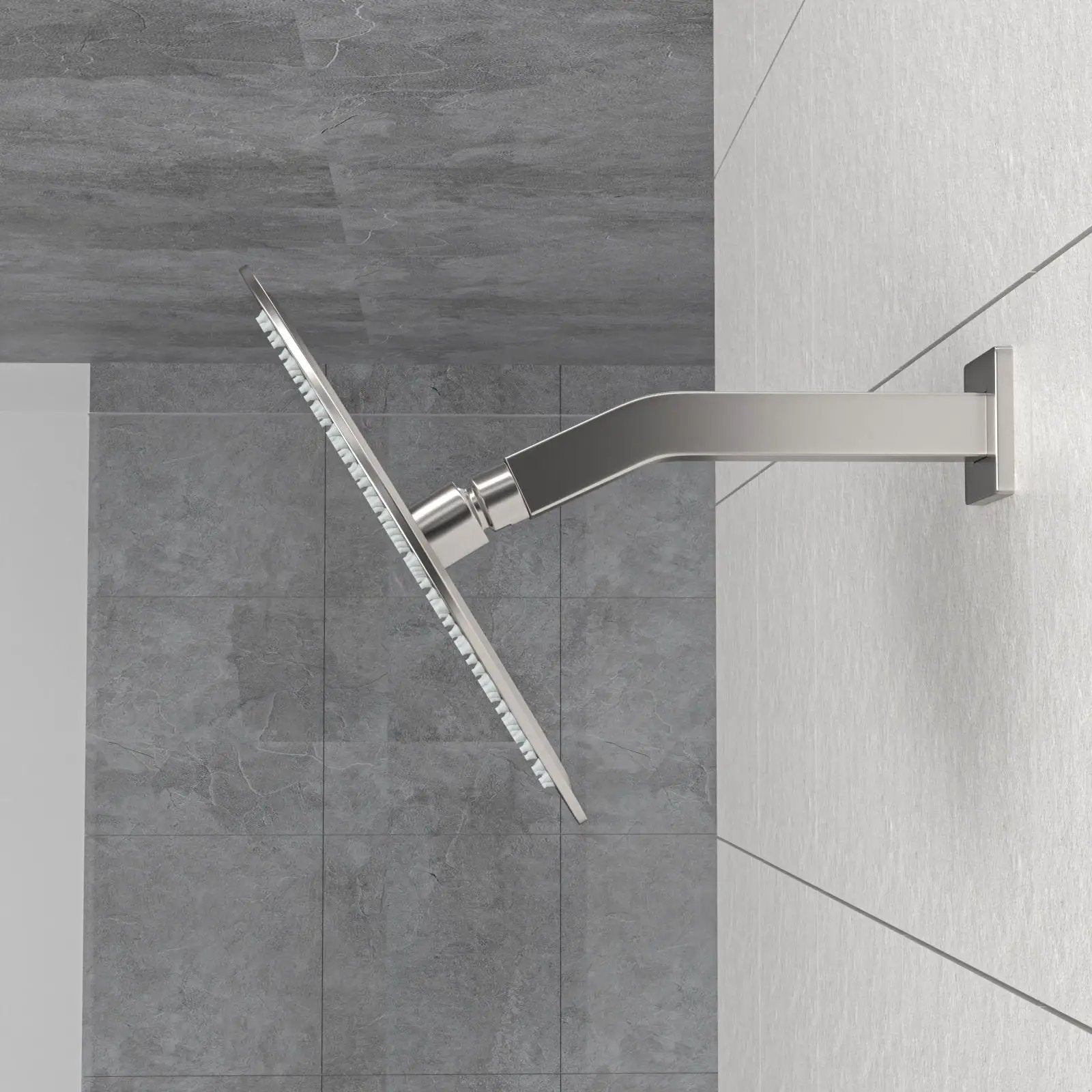 Elegant 6" Shower Arm With Flange, Stainless Steel Construction For Rain Shower Heads by HouseOfZazla
