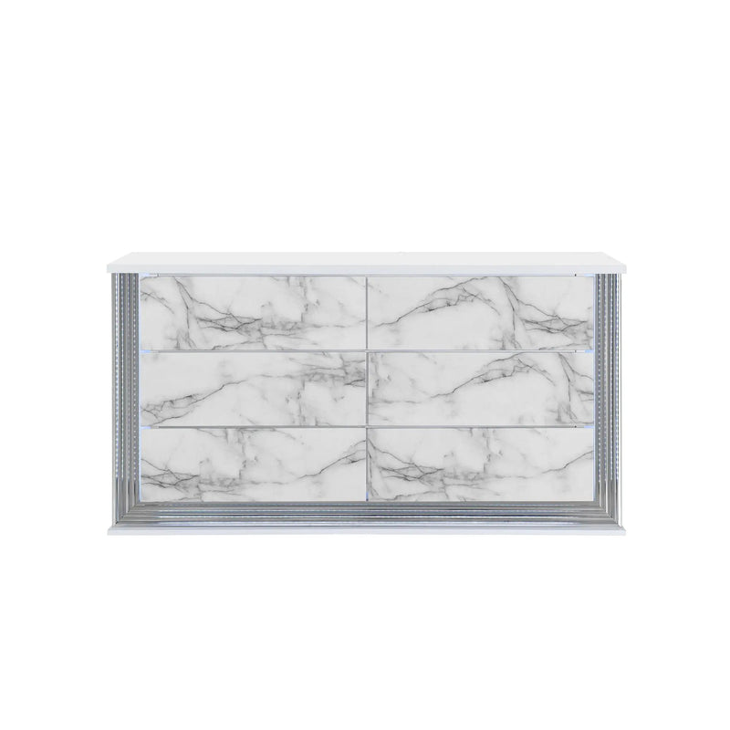 Moon - Dresser With LED Lighting - Marble by Unique Piece Furniture