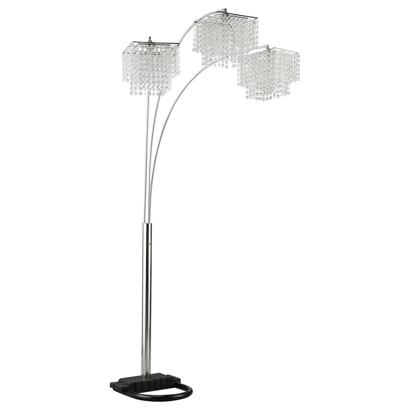 Miriam 90-inch Hanging Crystal Arc Floor Lamp Chrome by Unique Piece Furniture