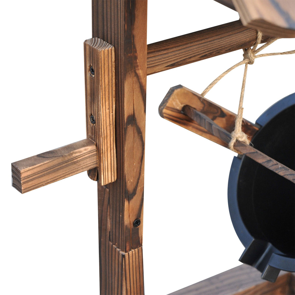 Carbonized Wood Wishing Well Outdoor Fountain 44 Inch, photo 7 of 9