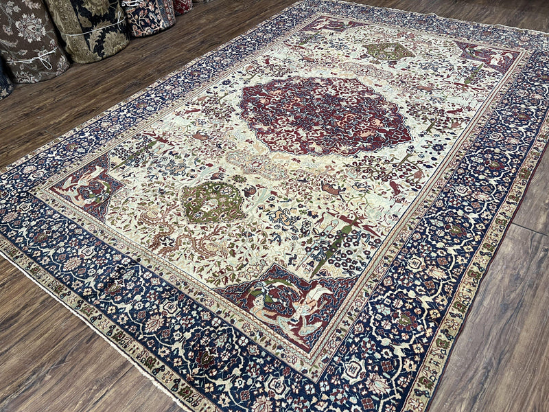 Rare Antique Indian Agra Rug, Early 20th Century Indian Carpet, Animal and Angel Motifs, Hunting Scene, Collectible Oriental Carpet, Wow by Jewel Rugs