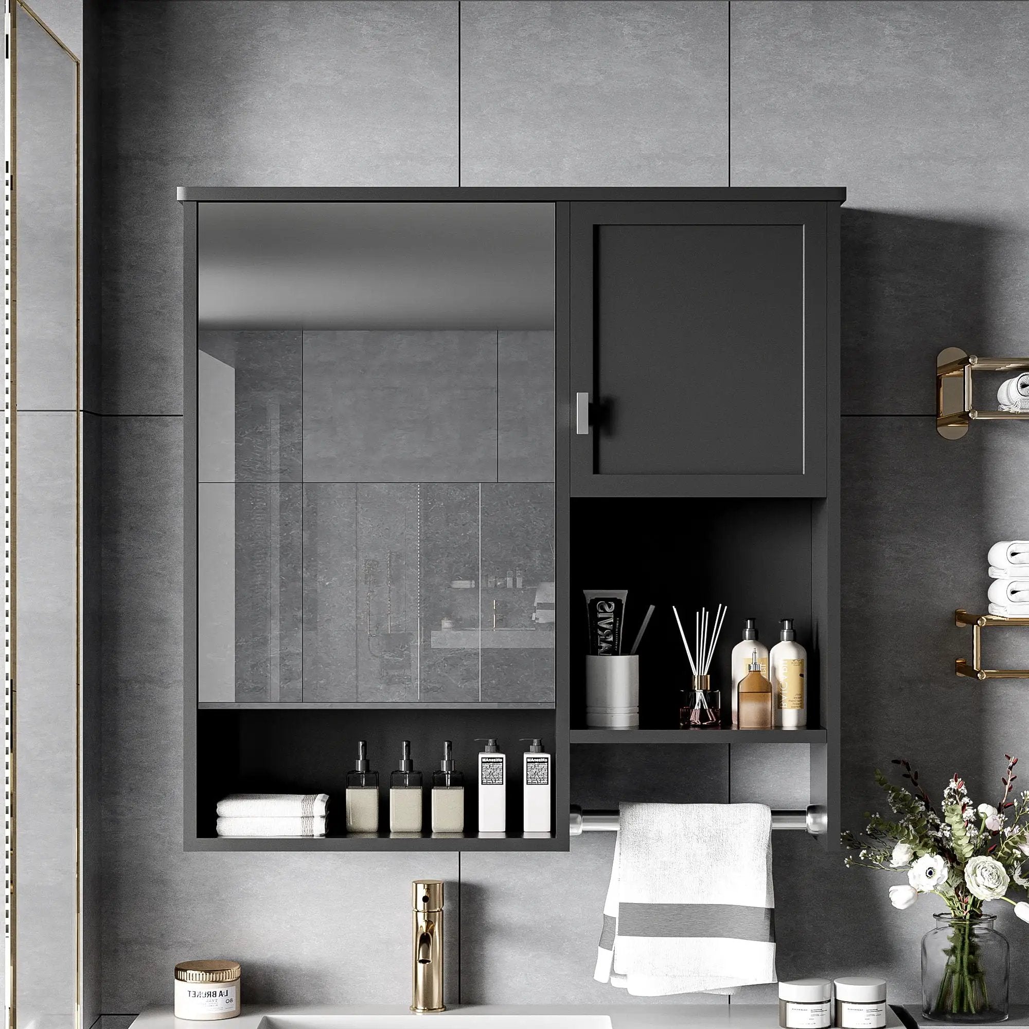 Modern Wall Mounted Bathroom Medicine Cabinet, Bathroom Wall Storage Cabinet With Mirror by Unique Piece Furniture