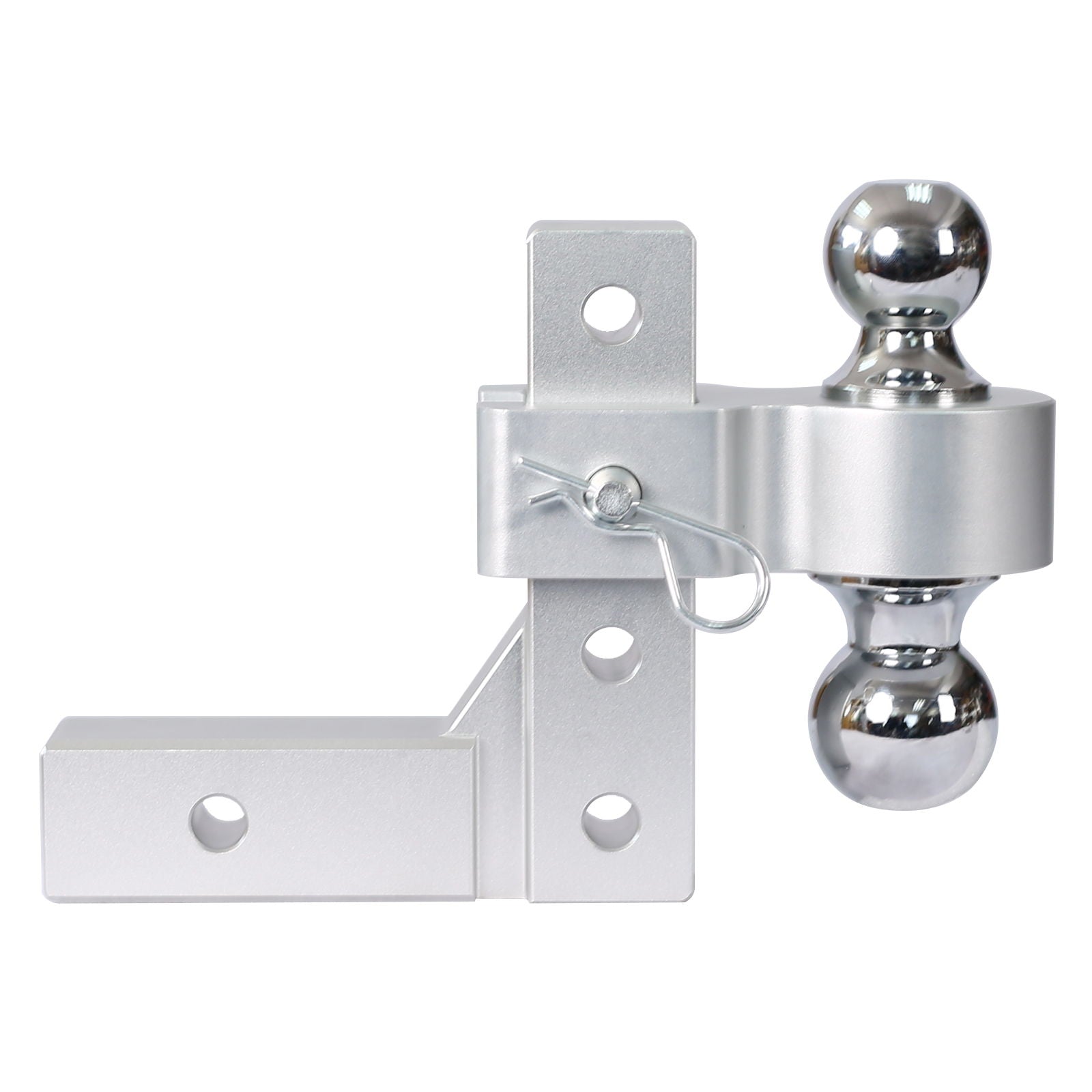 Alu - Adjustable Trailer Drop Hitch With 2" Receiver, 6" Adjustable - Silver by HouseOfZazla