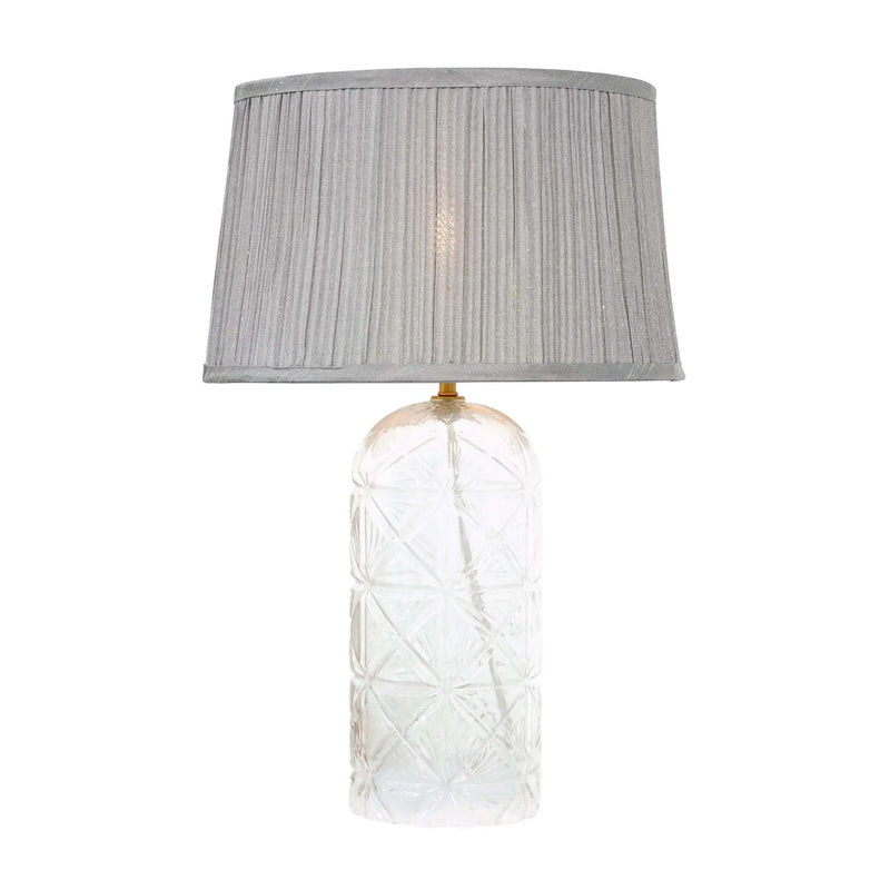 Luxora Decorative Glass Table Lamp with Gold Finish and Grey Shade by HouseOfZazla