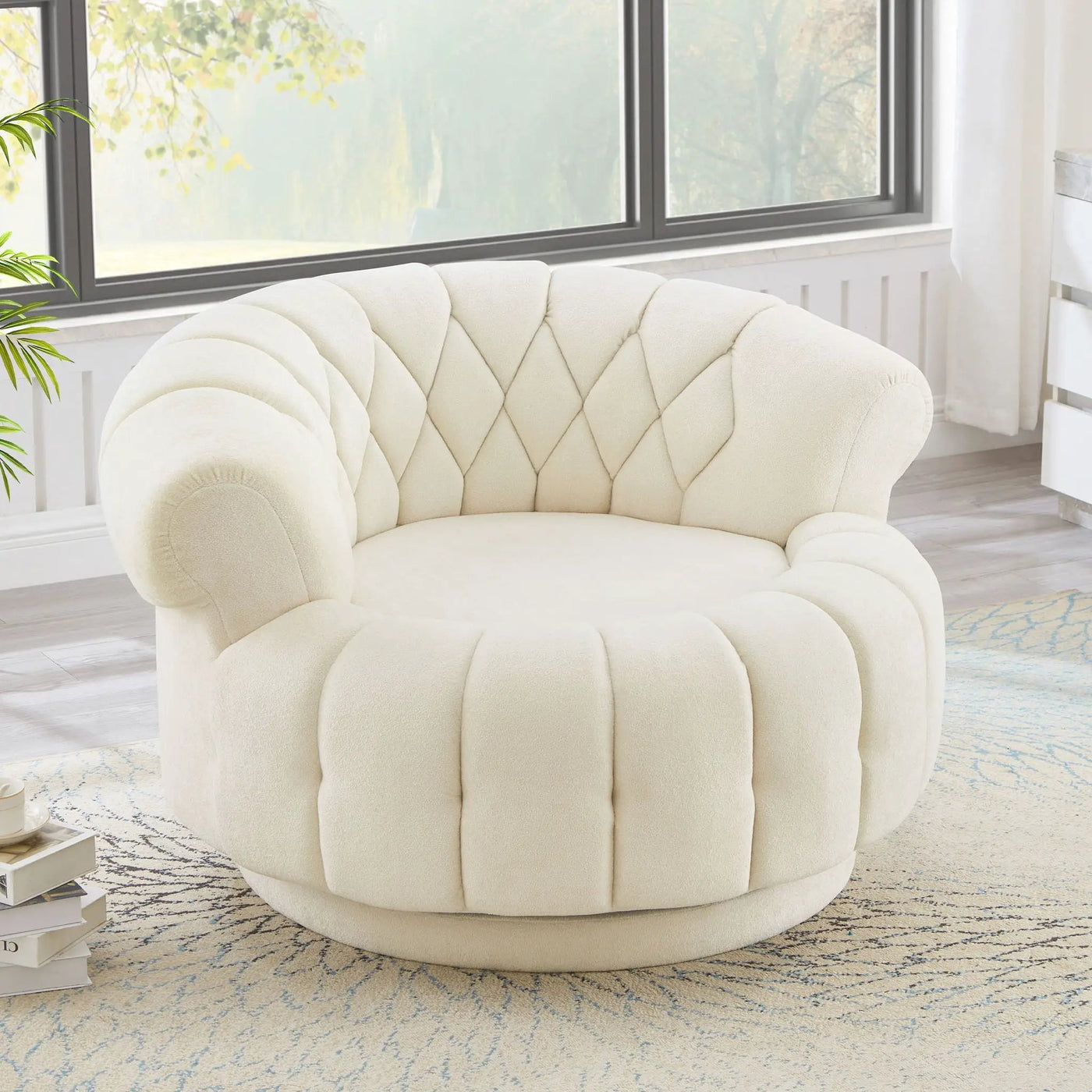 Round Swivel Accent Chair With Rotation by Unique Piece Furniture