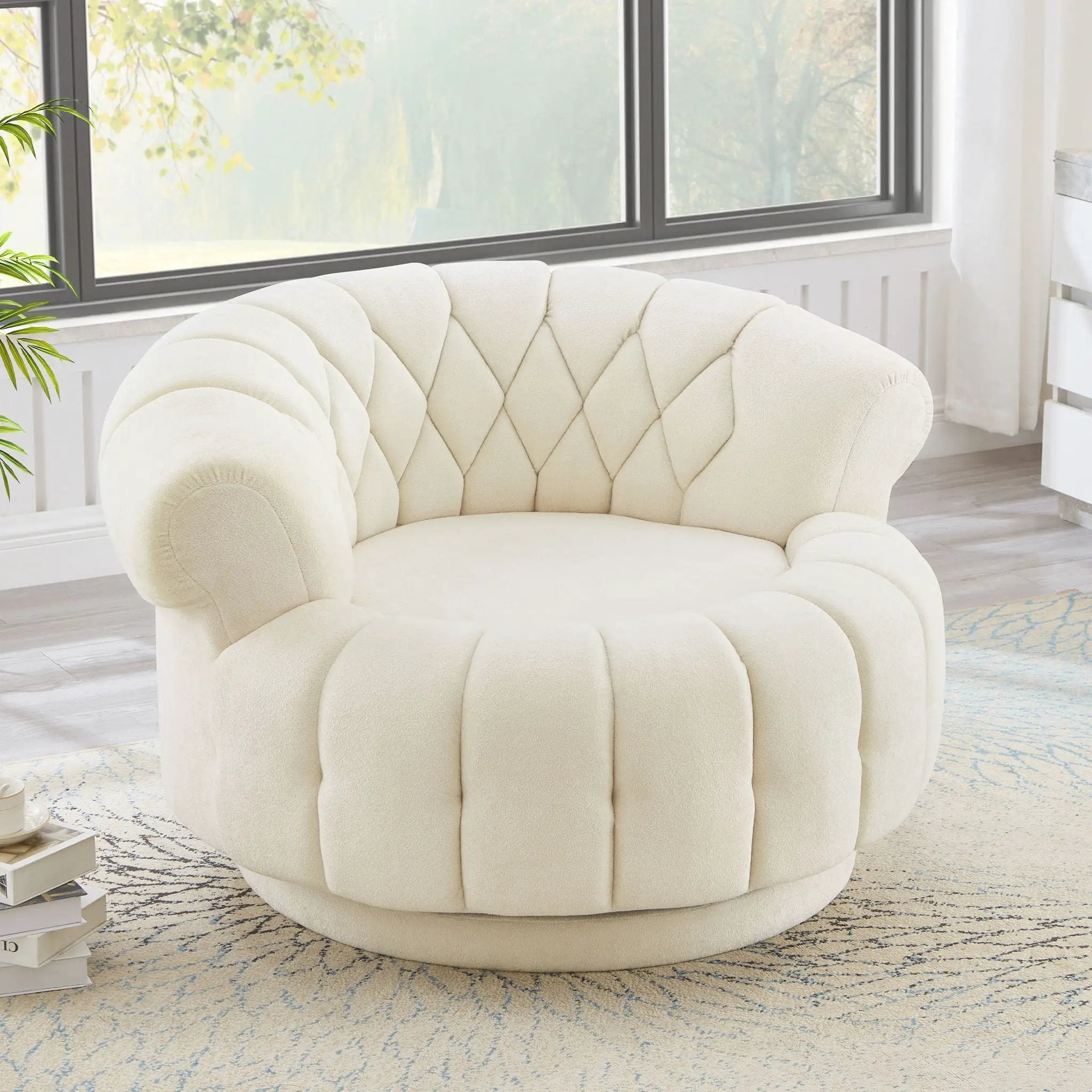 Round Swivel Accent Chair With Rotation by Unique Piece Furniture