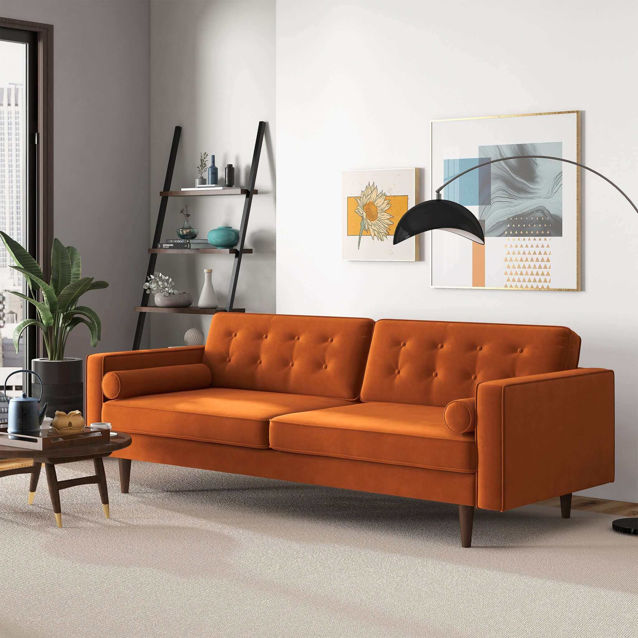 Mid Century Modern Velvet Sofa by HouseOfZazla