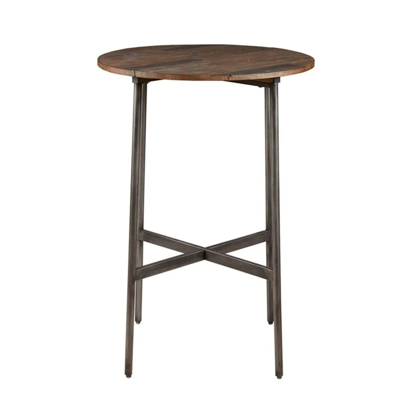 Renu - Round Bar Table With Industrial Charm - Light Brown by HouseOfZazla