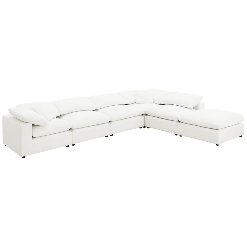 Raleigh 6-piece Boucle Upholstered Modular Sectional Ivory by Unique Piece Furniture