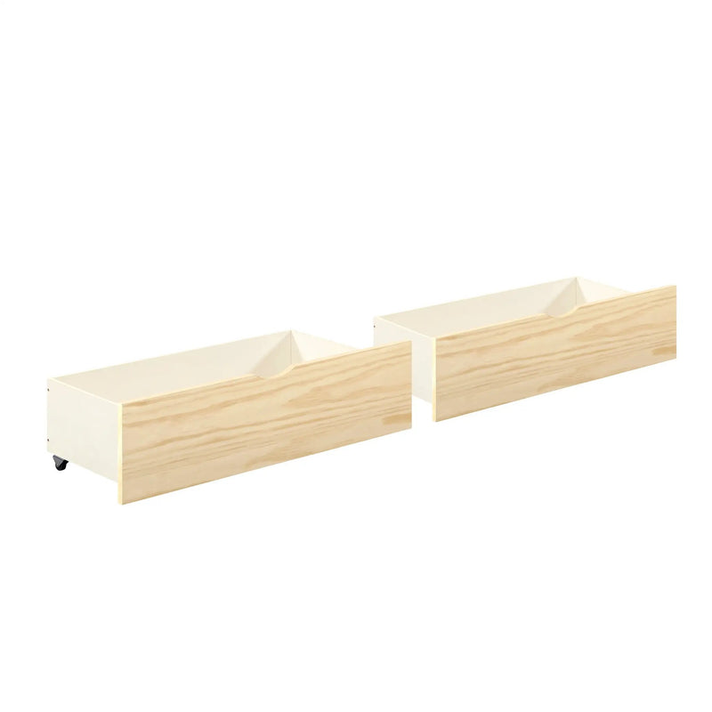 Natural Pine Finish 2pcs Storage Boxes with Caster Wheels by HouseOfZazla