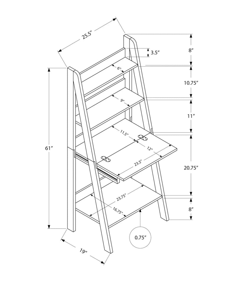 Computer Desk For Home Office, Laptop, Leaning, Storage Shelves by Unique Piece Furniture