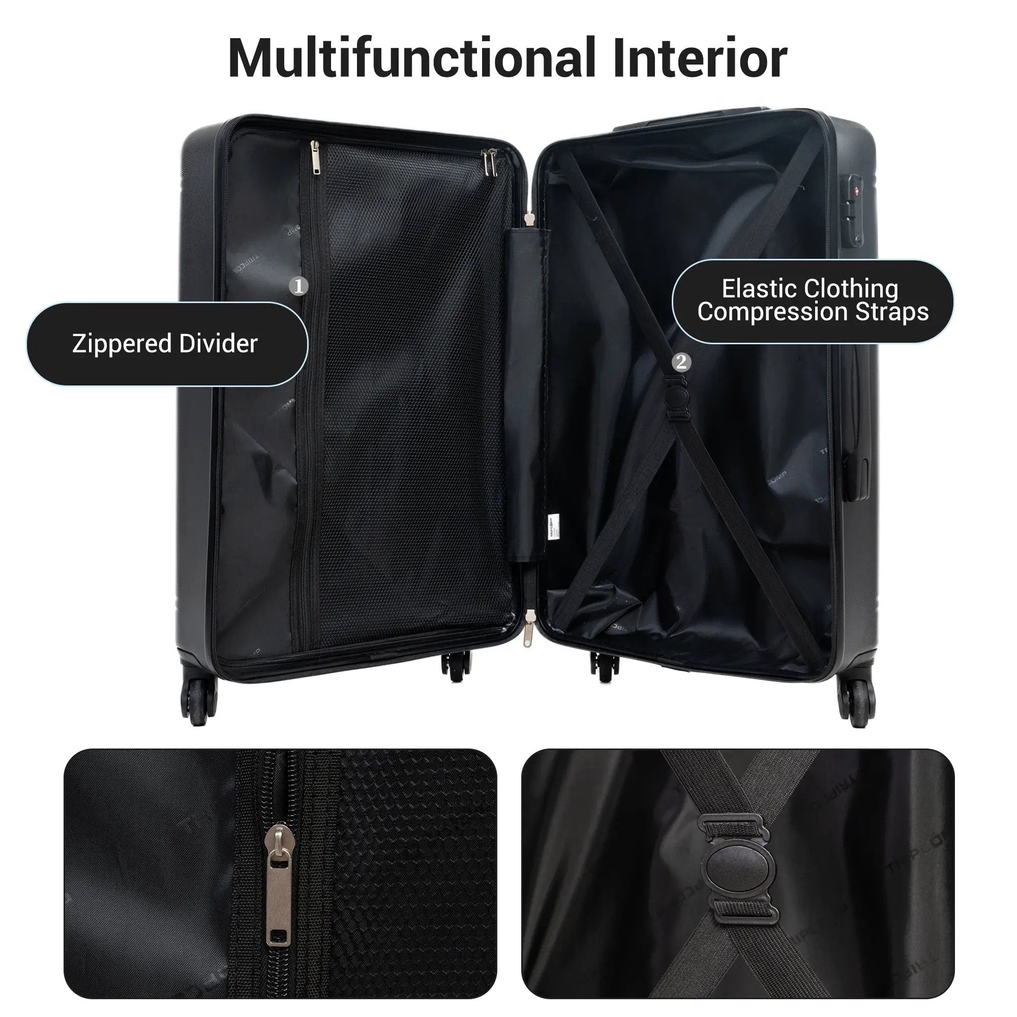 GigaTech 9-Piece Black Luggage Set With TSA Lock by HouseOfZazla