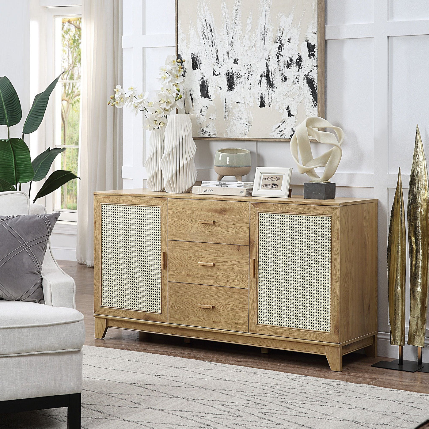 Sheridan - Modern Cane Design Sideboard by HouseOfZazla