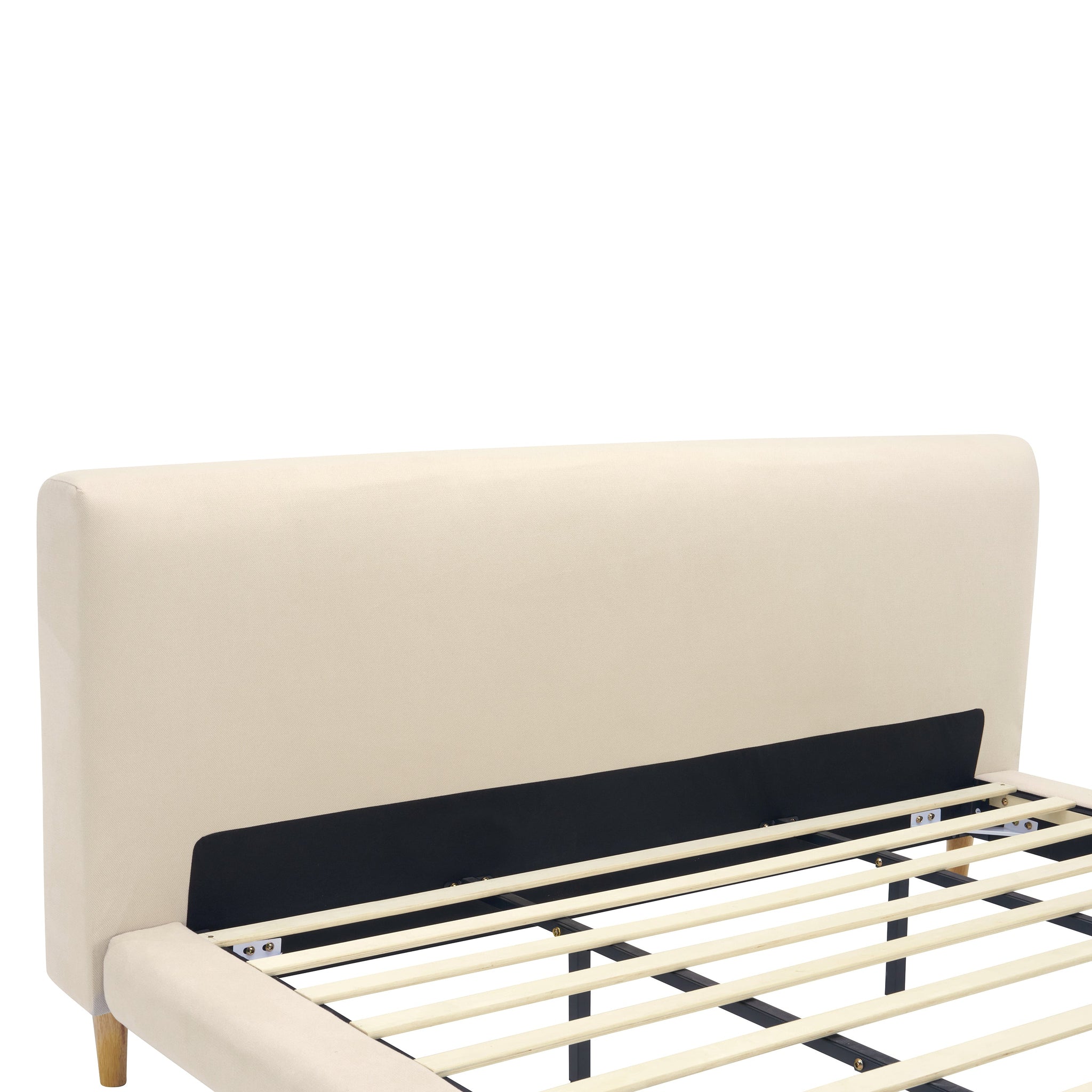 Beige Chunky Headboard Bed Frame, King by HouseOfZazla