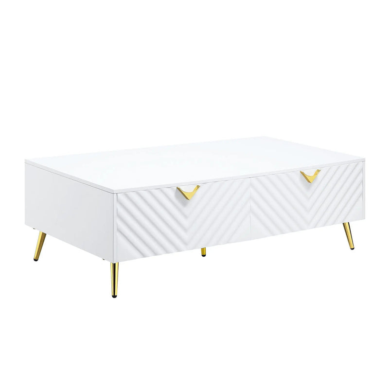 Gaines - High Gloss Coffee Table - White by Unique Piece Furniture