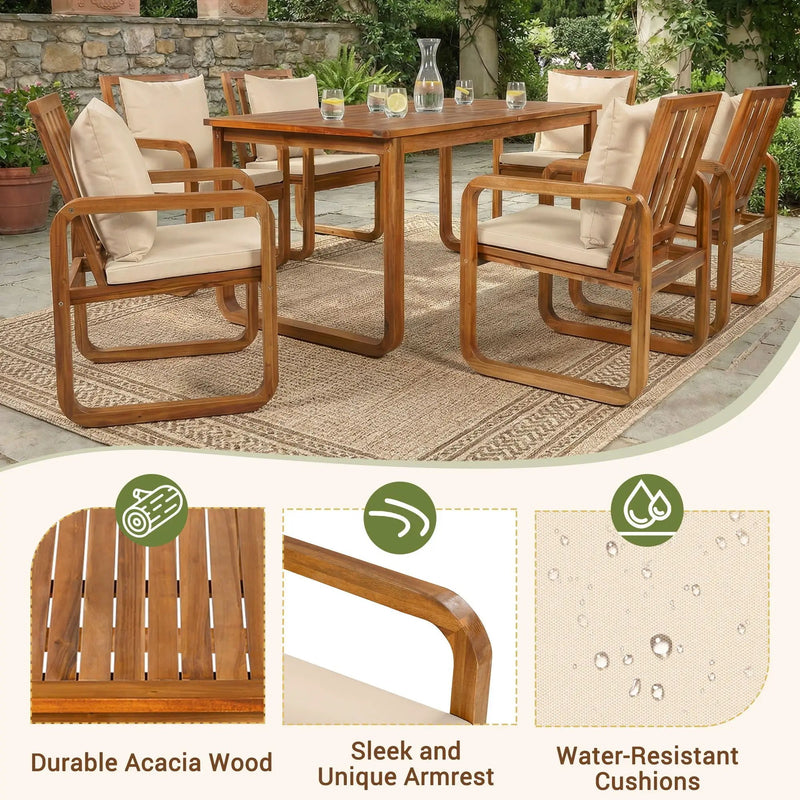 7 Piece Outdoor Patio Dining Set With Removable Cushions by HouseOfZazla