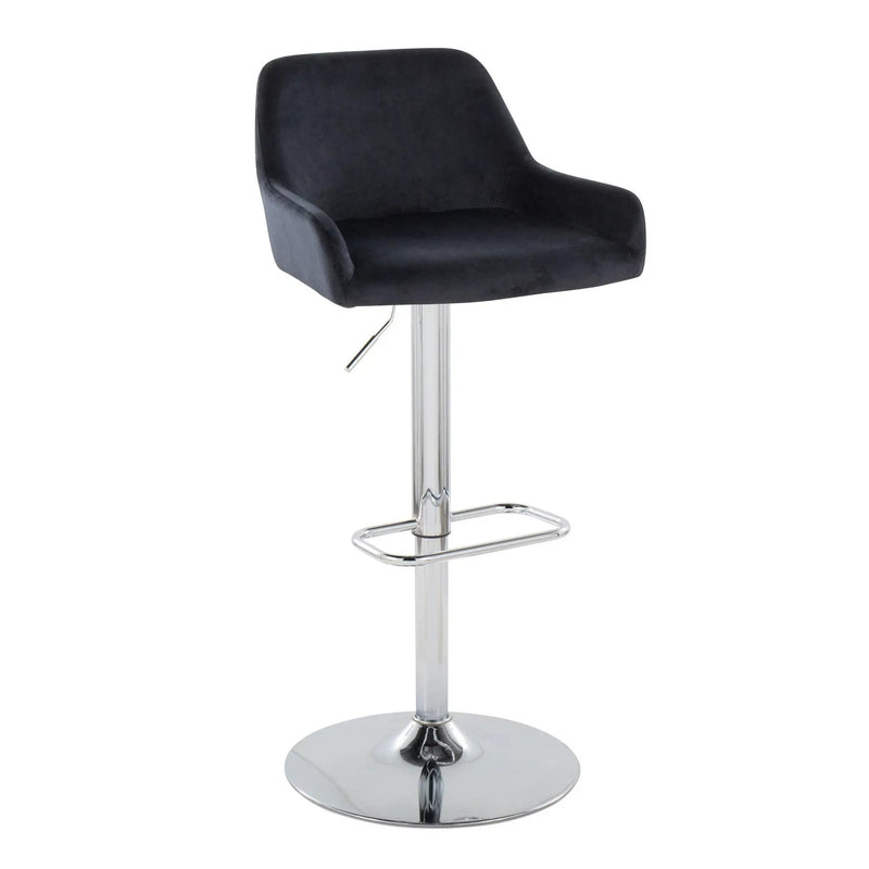 Daniella - Contemporary Adjustable Barstool With Swivel With Rounded Rectangle Footrest (Set of 2) by Unique Piece Furniture