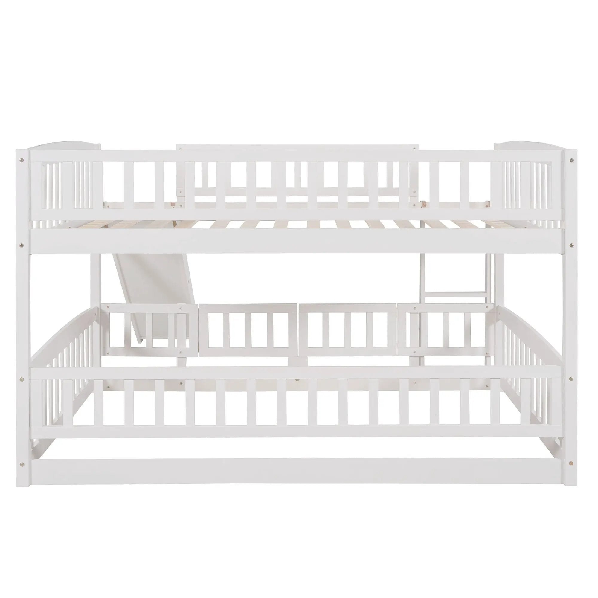 Low Bunk Bed With Slide, Fence And Ladder by Unique Piece Furniture