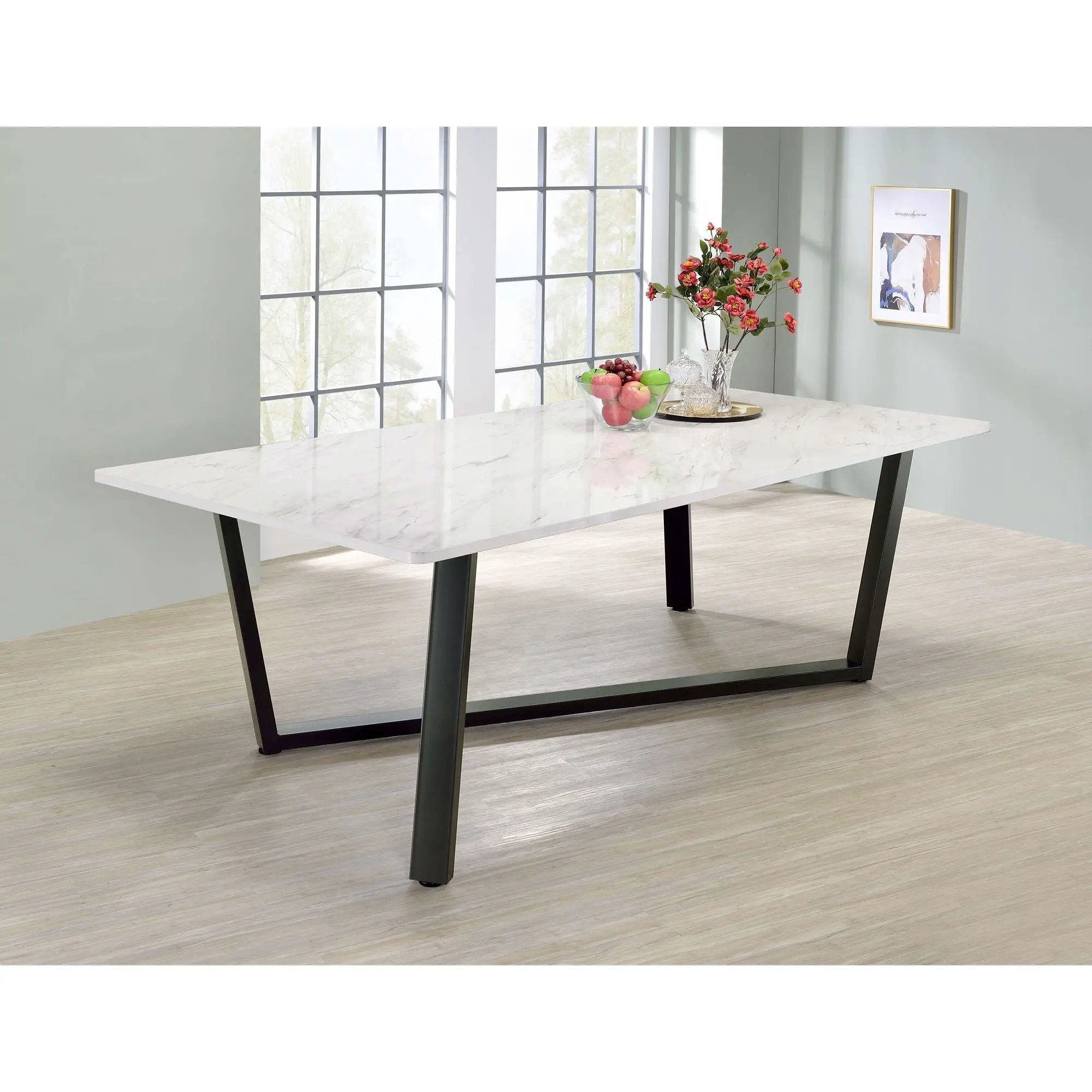 Vesper - Dining Rectangular Table - White Marble by HouseOfZazla