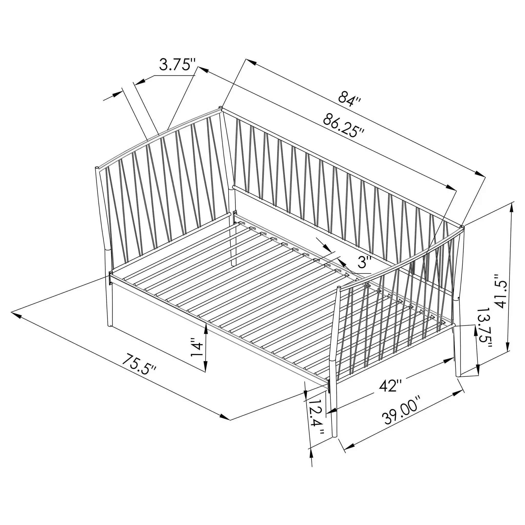 Vertigo - Twin Daybed With Slatted Support - Matte Black by HouseOfZazla
