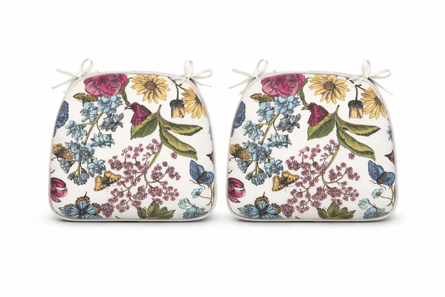 Outdoor Patio Chair Cushions - Botanical Floral Print by HouseOfZazla