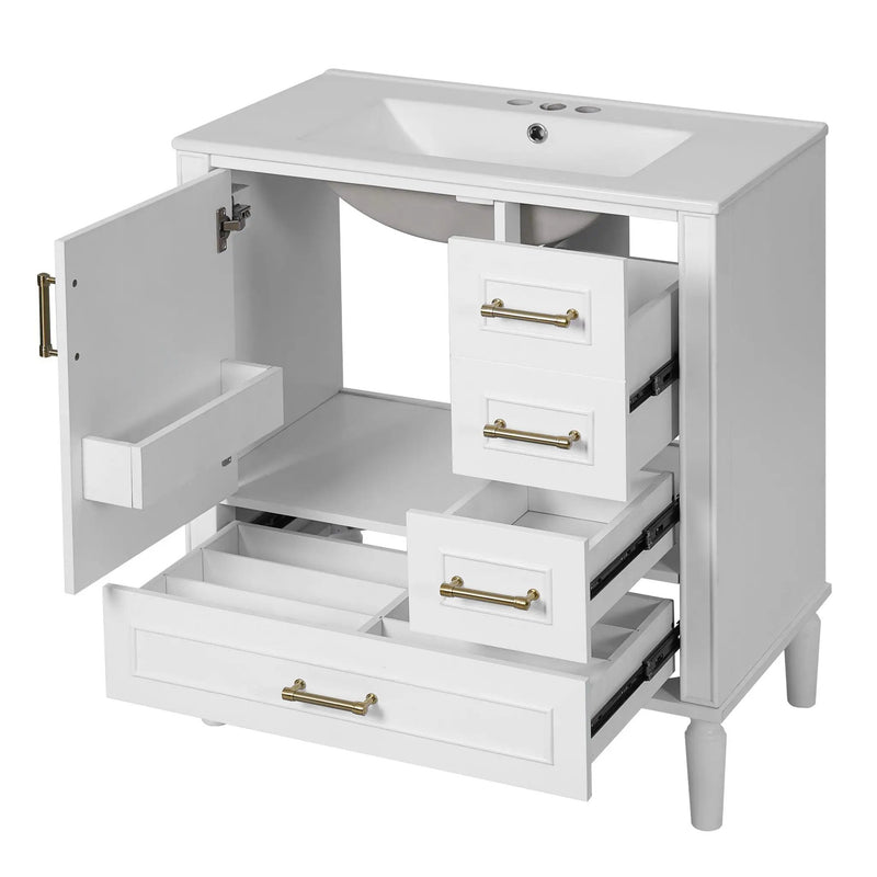 Traditional Bathroom Vanity Set With Soft Close Doors