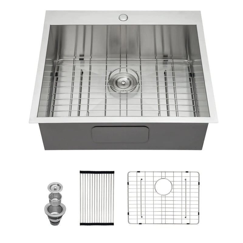 Stainless Steel Drop In Kitchen Sink, Topmount by HouseOfZazla