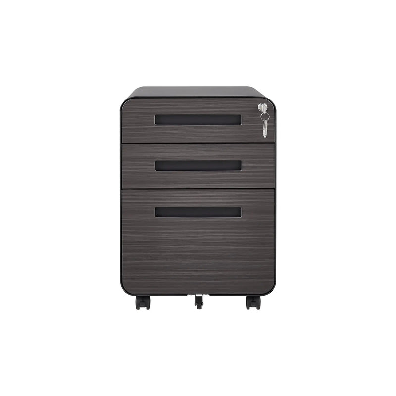 3 Drawer Mobile File Cabinet Under Desk Office, Simple Style Versatile Storage Cabinet For Legal / Letter / A4 Files, 5 Wheel Design Anti-Tilting Cold Rolled Steel Waterproof Moisture-Proof by HouseOfZazla