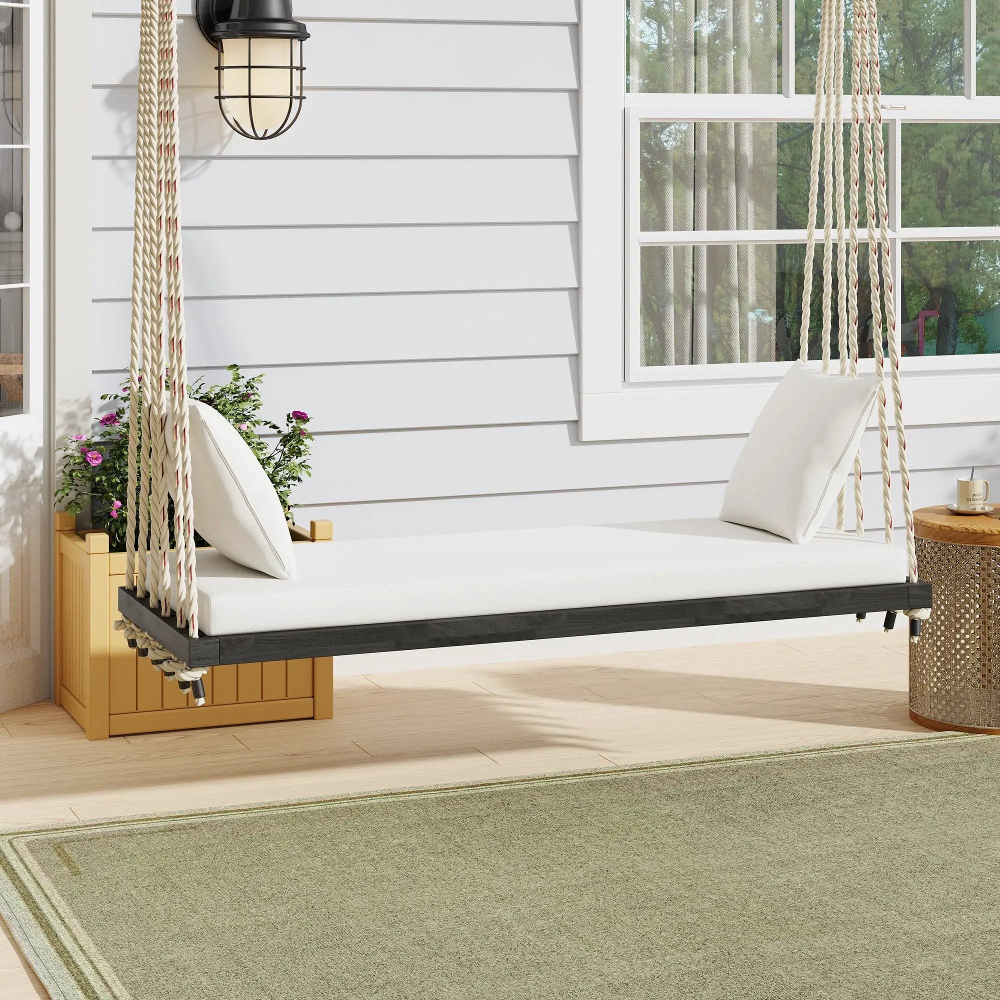 TOPMAX Patio Wooden Swing Chair by HouseOfZazla