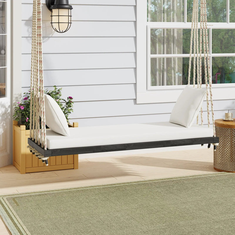 TOPMAX Patio Wooden Swing Chair by HouseOfZazla
