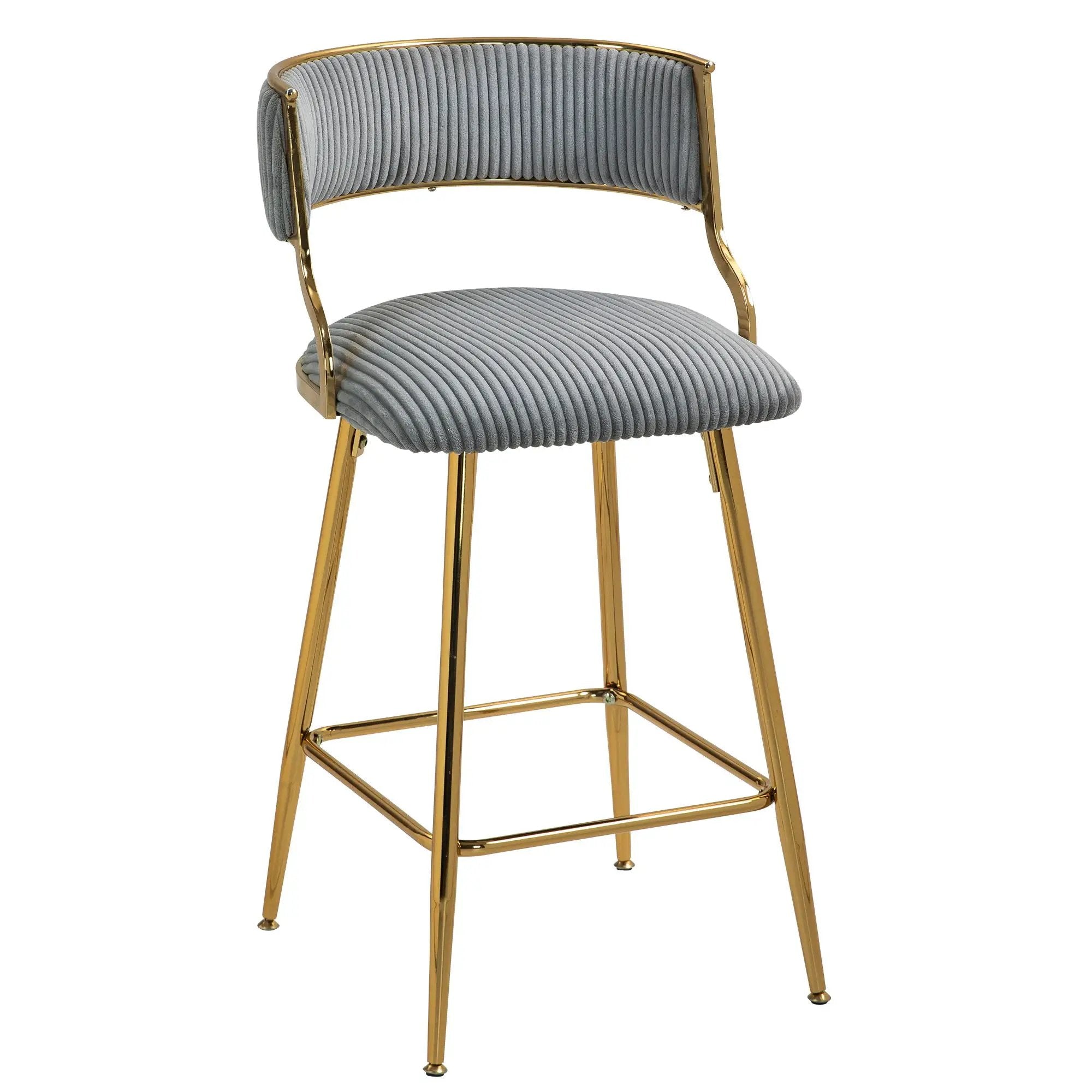 Counter Height Bar Stools With Powder Coating Base And Footrest (Set of 2) - by Unique Piece Furniture