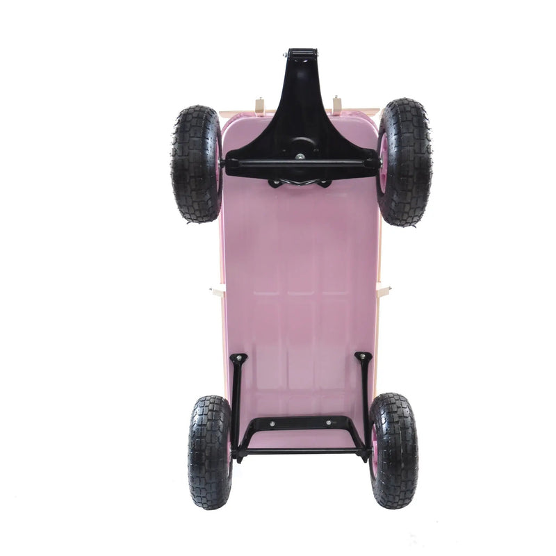 Outdoor All Terrain Garden Wagon with Wooden Railings and Pneumatic Tires by HouseOfZazla