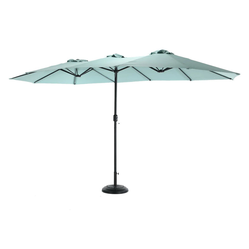 14.8 Ft Double Sided Outdoor Umbrella Rectangular Large with Crank (Light Green) (No Base) by HouseOfZazla