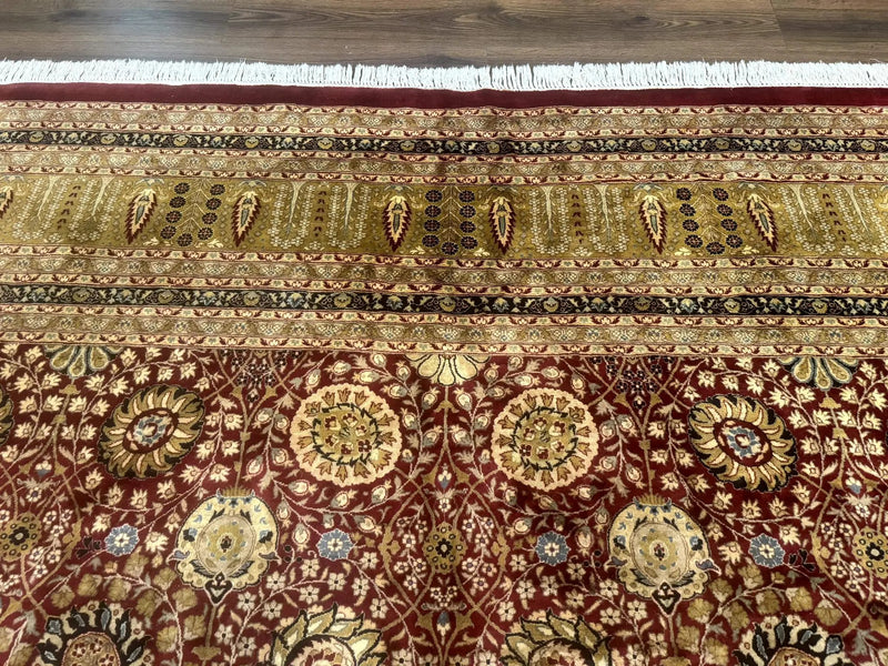 Palace Size Pak Persian Rug 12x15, Brick Red, Allover Pattern, Handmade Oversized Wool Oriental Carpet, Large Area Rug, Fine 225 KPSI by Jewel Rugs