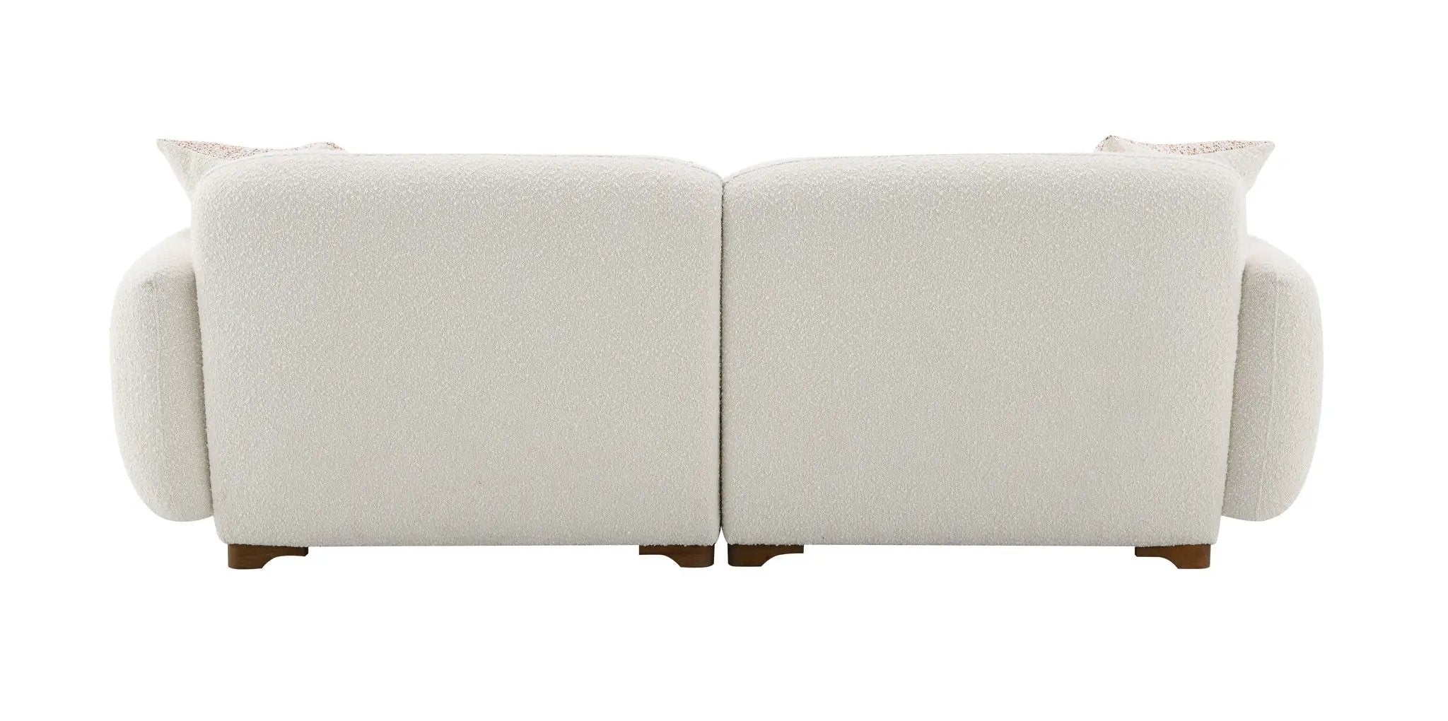 Darius - Boucle Sofa With 2 Toss Pillows - Beige by HouseOfZazla