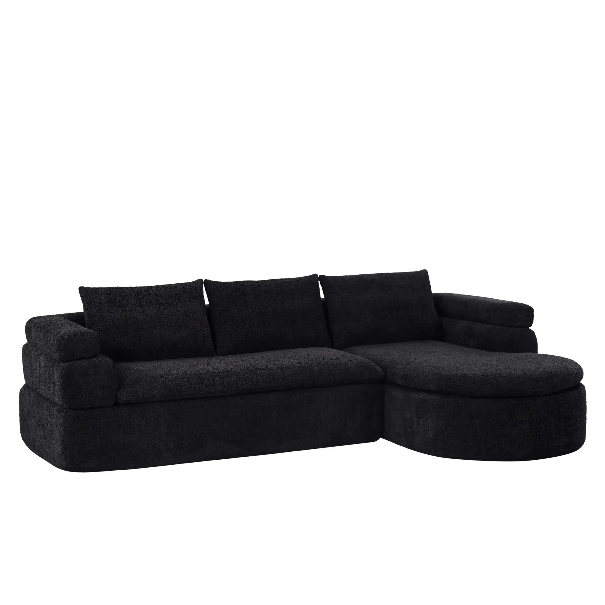 106" L-Shape Sectional Sofas (Black) by HouseOfZazla