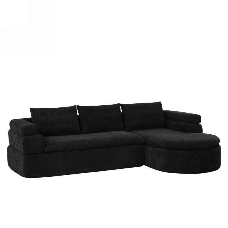 106" L-Shape Sectional Sofas (Black) by HouseOfZazla