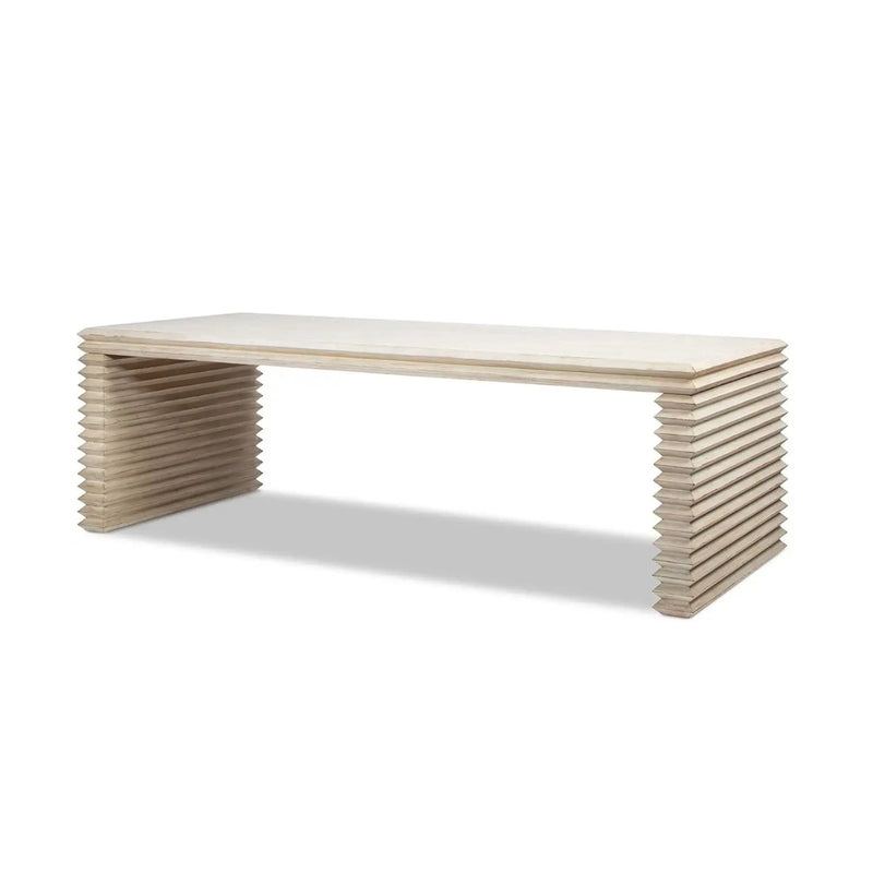 Veda - Geometric Waterfall Dining Table - White by HouseOfZazla