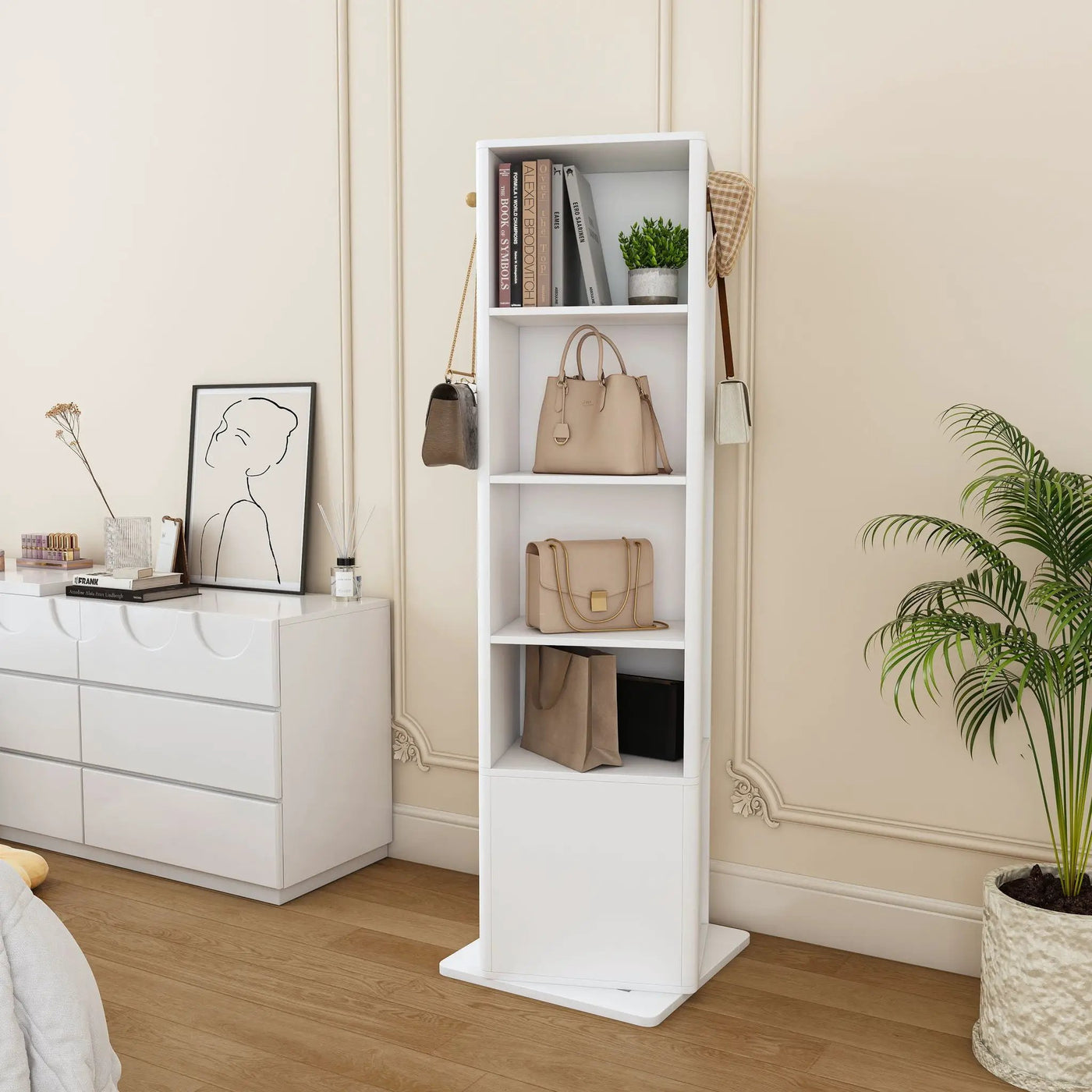 360° Rotating Makeup Cabinet With Full Length Mirror by Unique Piece Furniture