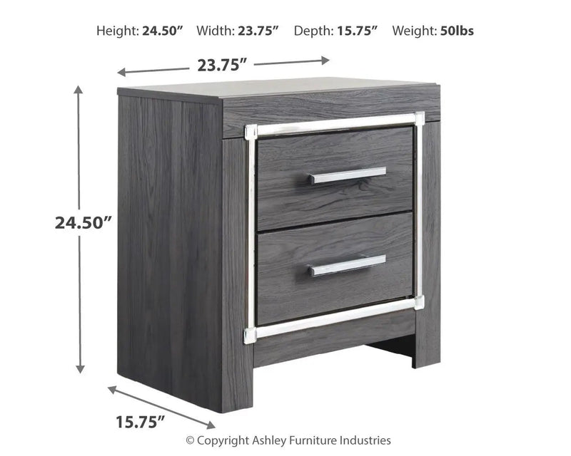 Lodanna - Two Drawer Night Stand - Gray by Unique Piece Furniture