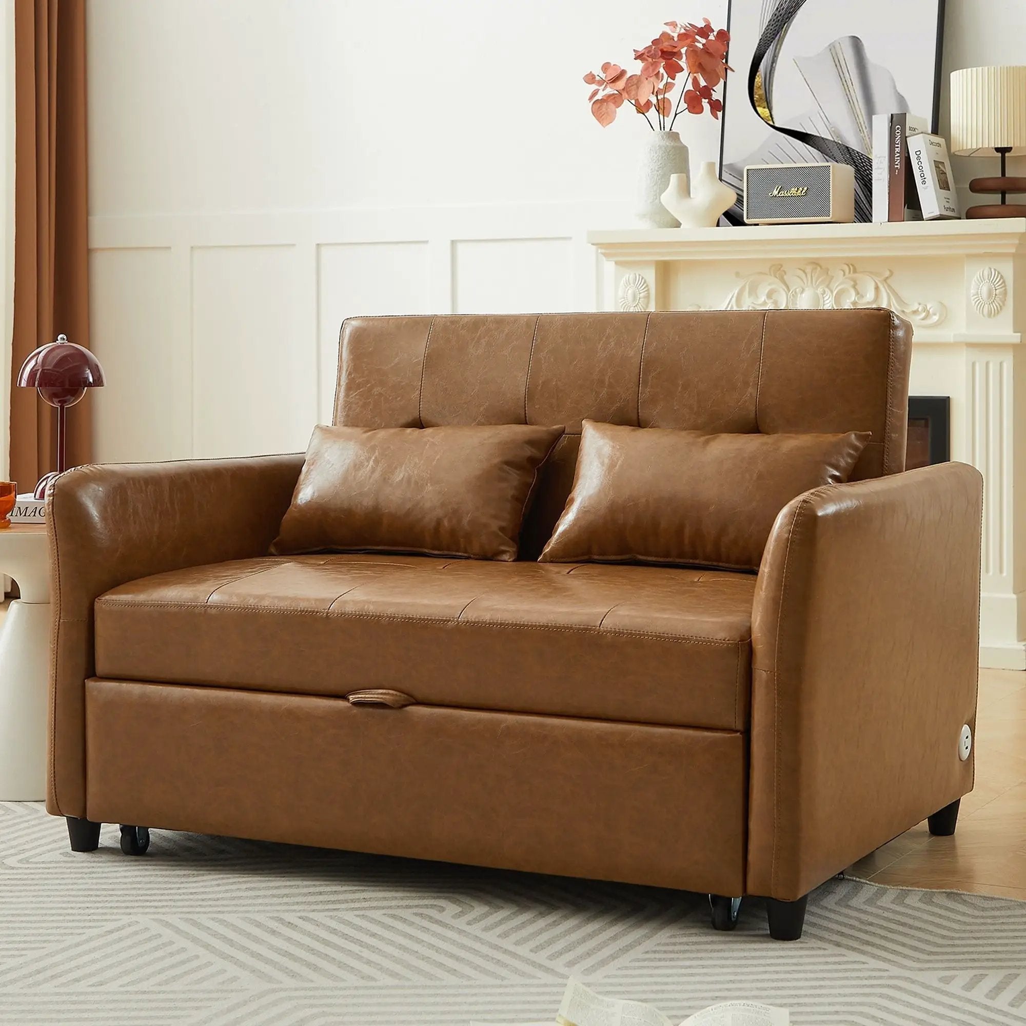 Convertible Sleeper Sofa Bed With 3 USB Ports by HouseOfZazla