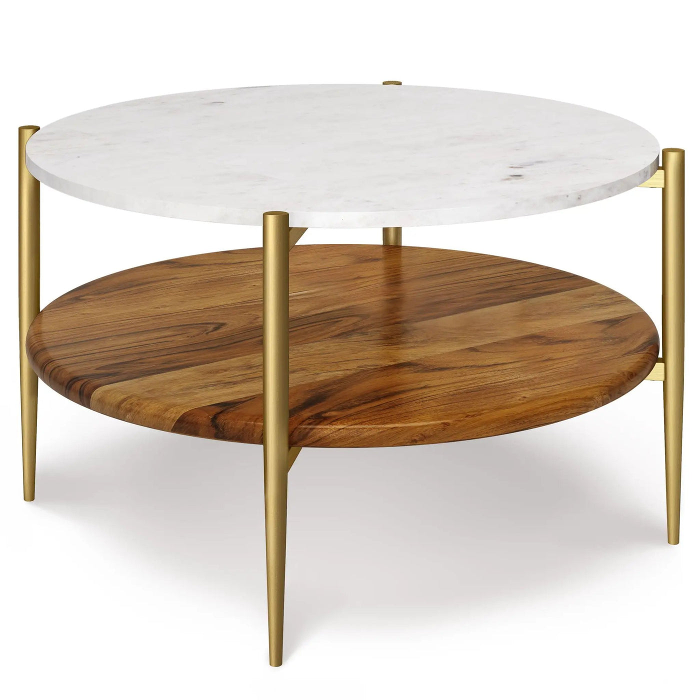 Wagner - Round Marble & Wood Table by Unique Piece Furniture