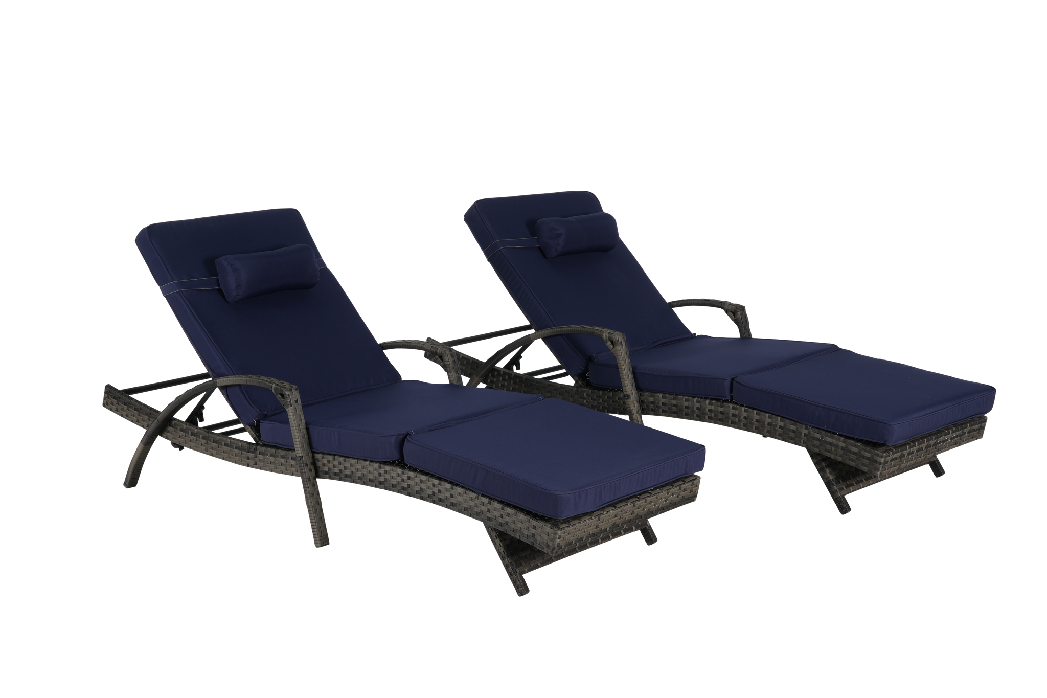Outdoor Wicker Reclining Chair Set of 2 with Cushions by HouseOfZazla