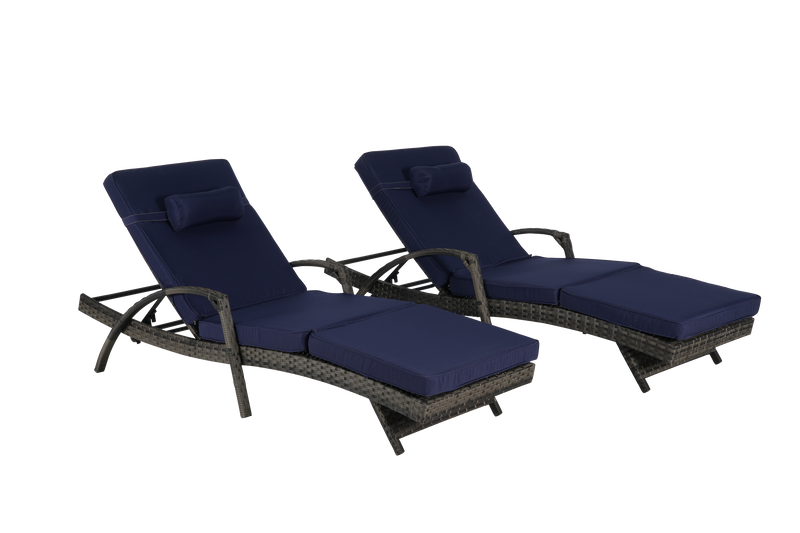 Outdoor Wicker Reclining Chair Set of 2 with Cushions by HouseOfZazla