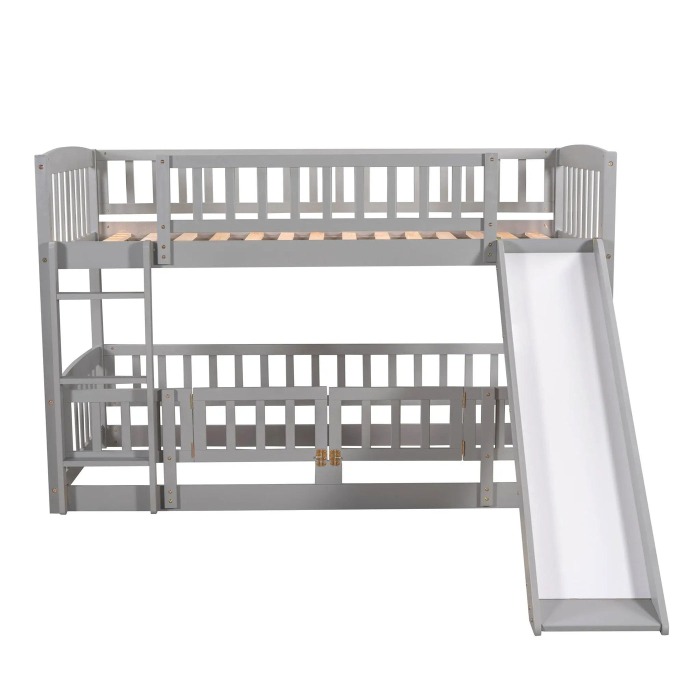 Low Bunk Bed With Slide, Fence And Ladder by Unique Piece Furniture